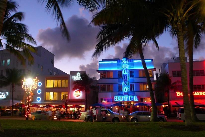 Miami South Beach Florida at Night HD Wallpaper | HD Wallpapers .