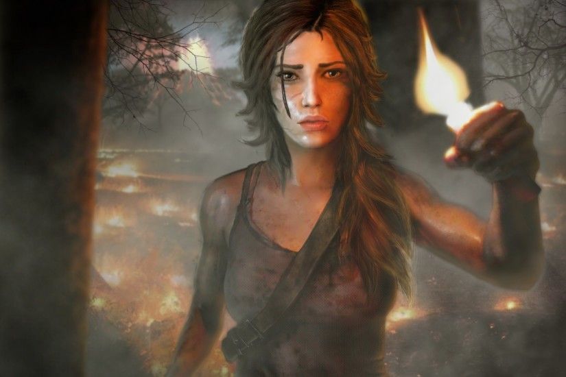 Preview wallpaper tomb raider, girl, torch 1920x1080