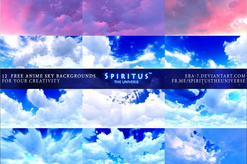 ... 12 FREE ANIME SKY BACKGROUNDS - PACK 6 by ERA-7
