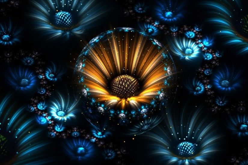 Preview wallpaper fractal, flowers, abstract 1920x1080