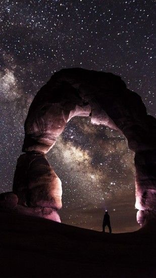 Night Sky Mountain Star Space Nature #iPhone #6 #wallpaper