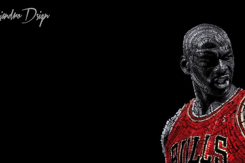 typographic Portraits, Michael Jordan, Basketball, Chicago Bulls, Black Background  Wallpapers HD / Desktop and Mobile Backgrounds