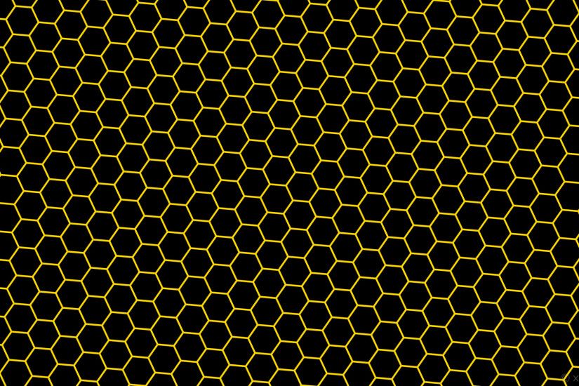 wallpaper yellow black honeycomb hexagon beehive gold #000000 #ffd700  diagonal 25Â° 5px 79px