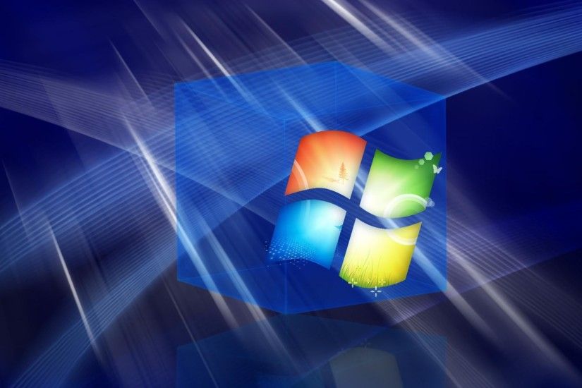 1920x1080 Hd 3d Blue Windows Cube desktop backgrounds