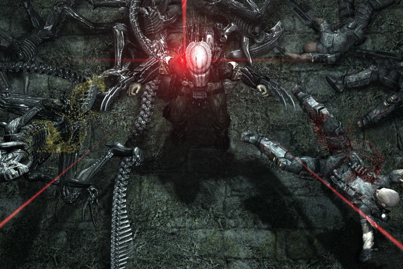 Video Game - Aliens Vs. Predator Alien Predator Battle Wallpaper