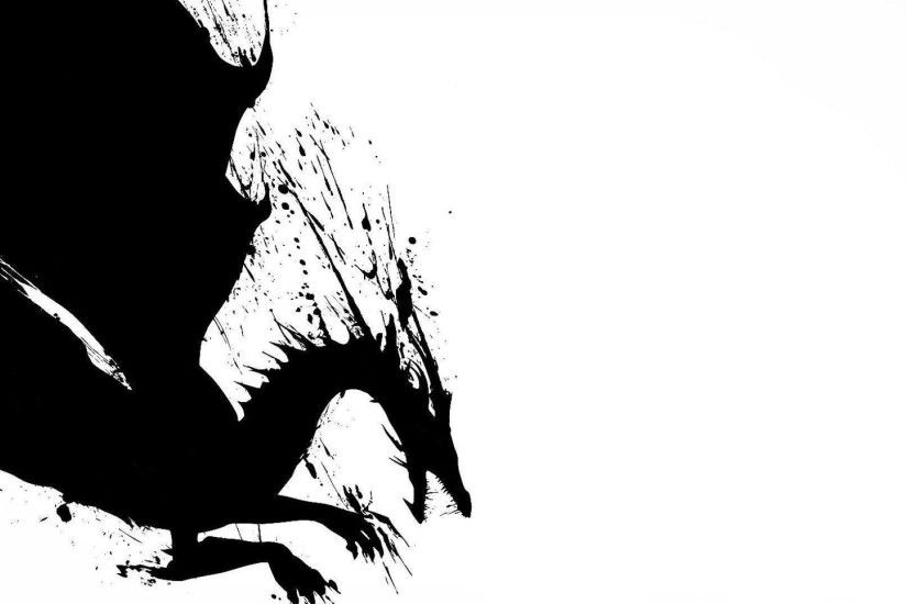 2d Dragon Black White Black White Dragon Wallpaper - WallpaperTube