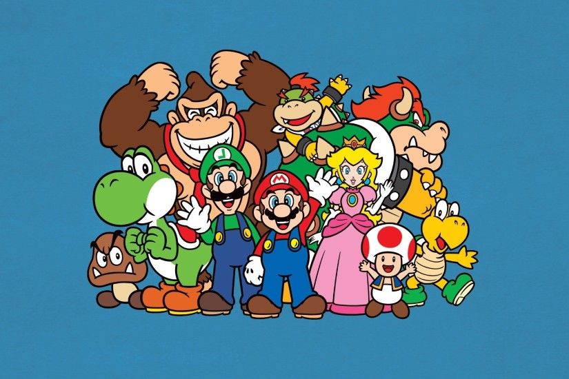 Mario Bros., Luigi, Yoshi, Princess Peach, Donkey Kong, Toad (character),  Video Games, Nintendo, Minimalism Wallpapers HD / Desktop and Mobile  Backgrounds