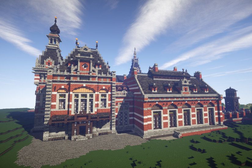 Grand Palace Train Station Minecraft HD Wallpaper 01