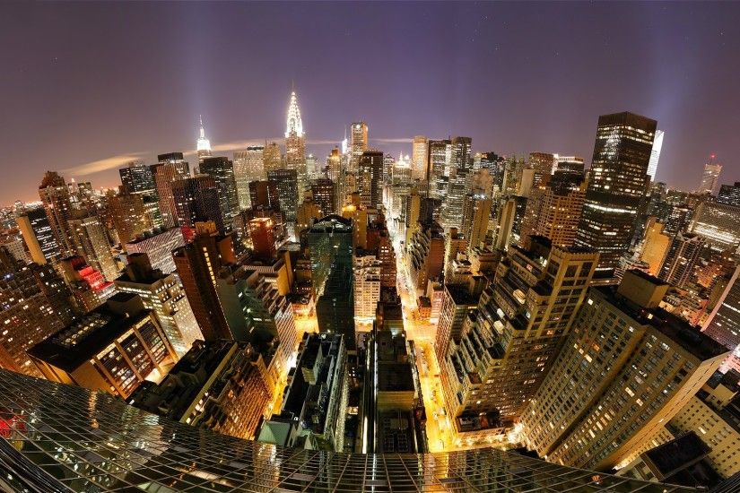 New York City At Night Background Wallpaper