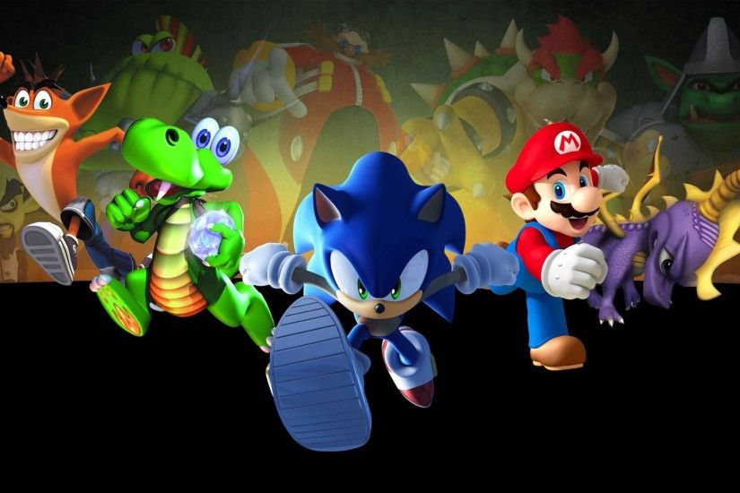 Sonic the Hedgehog video games Mario heroes characters Crash Bandicoot Spyro  the Dragon five Croc wallpaper | 1920x1080 | 289378 | WallpaperUP