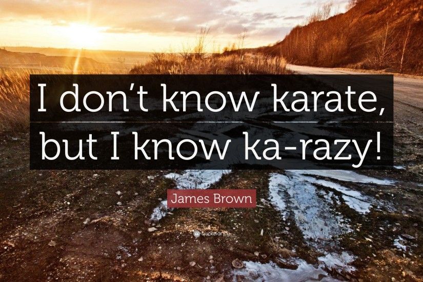 James Brown Quote: “I don't know karate, but I know ka