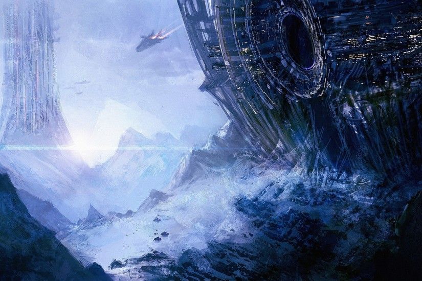 artwork, Spaceship, Planet, Concept Art, Fantasy Art, Space Wallpapers HD /  Desktop and Mobile Backgrounds