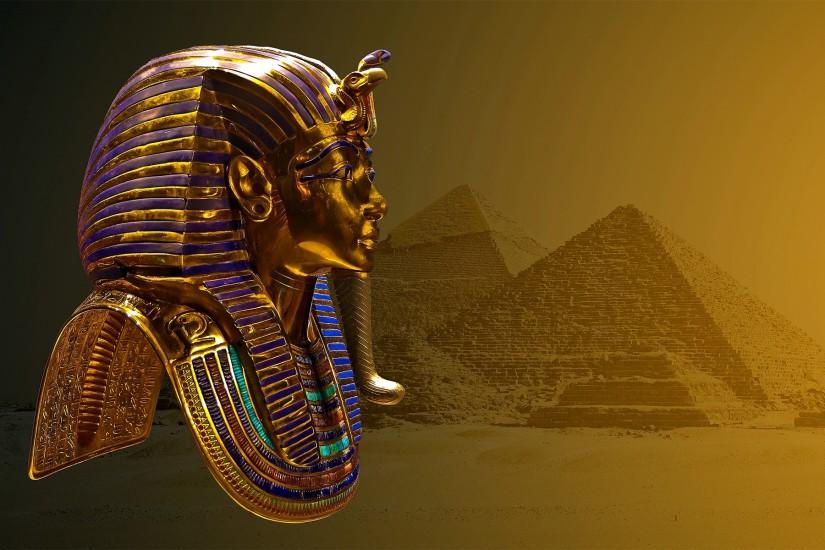 Tutankhamun mask pyramid egypt wallpaper