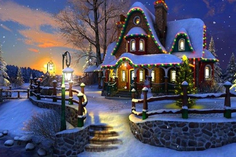 Christmas Cottage by Thomas Kinkade HD desktop wallpaper : High .