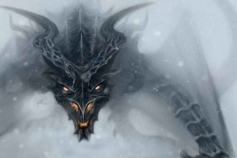 Wallpaper The Elder Scrolls V: Skyrim dragon