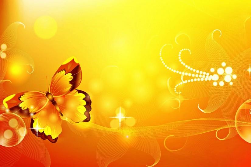 HD Butterfly, Flowers, Graphic Design, Yellow Background Wallpapers - HD  Desktop Wallpaper