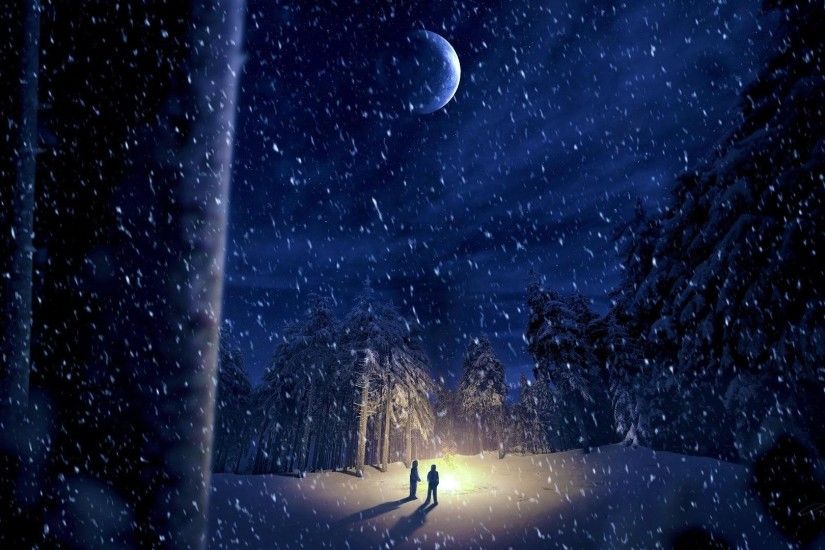 Winter-Night-In-Moonlight-Wallpaper-for-PC