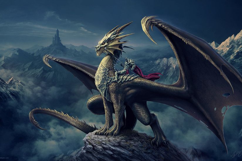 Fantasy Dragon Rider Wallpaper