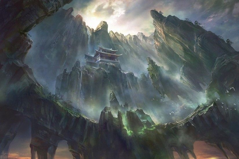 Temple In The Mountains Wallpaper - WallDevil