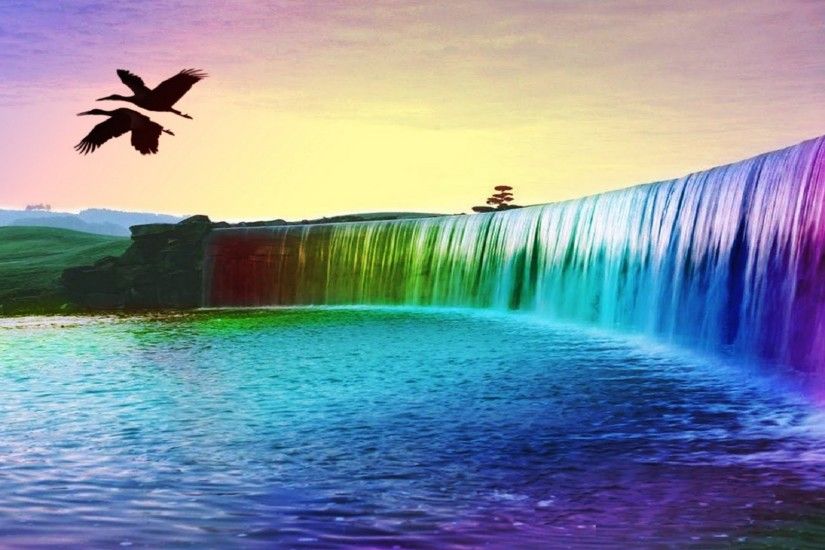 Colourful-Waterfall-3d-Background-free-hd-wallpapers