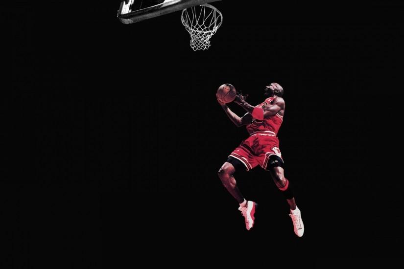 Michael Jordan Chicago Bulls Basketball Jump Black wallpaper .