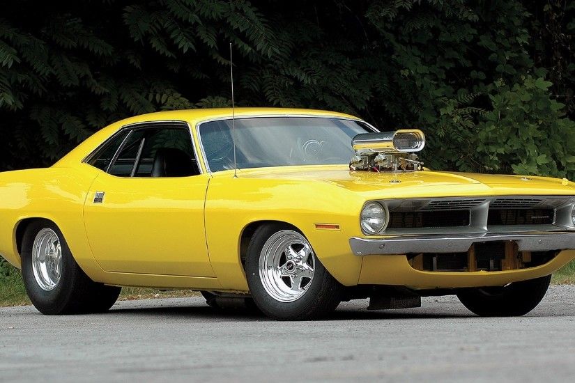 yellow Muscle Car | Plymouth barracuda hot rod tuning yellow classic muscle  car wallpaper .