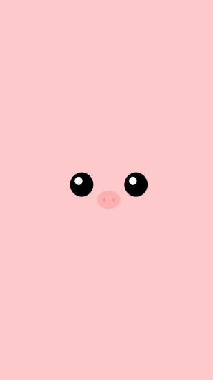 Minimal Pink Piggy Cute Eyes iPhone 6+ HD Wallpaper