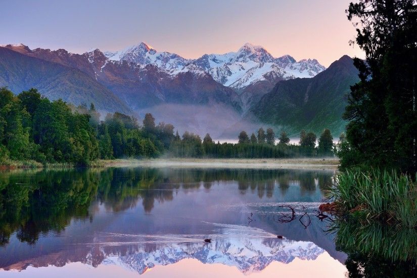 Mountain lake in New Zealand wallpaper 1920x1200 jpg