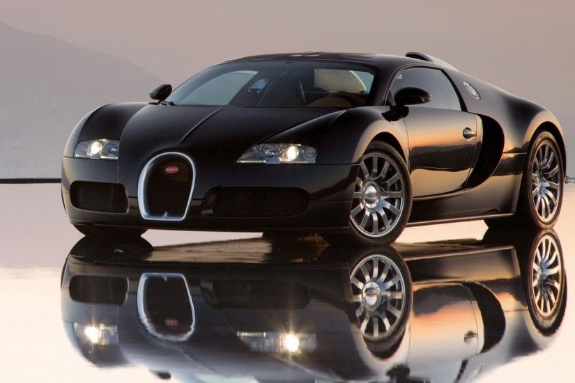 Black Bugatti Veyron 7 Wide Wallpaper