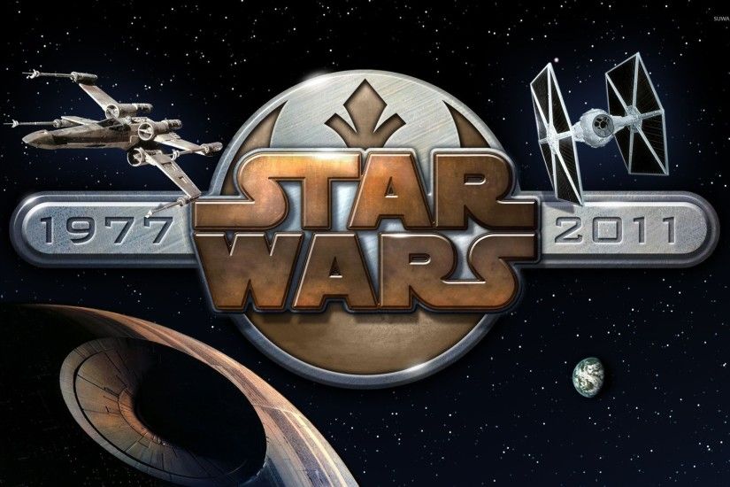 Star Wars metallic logo wallpaper