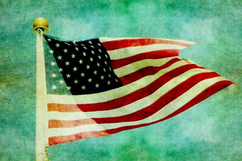 Vintage American Flag Background