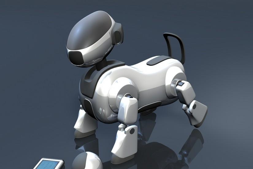 Preview wallpaper robot, dog, player, mp3, metal 2560x1440