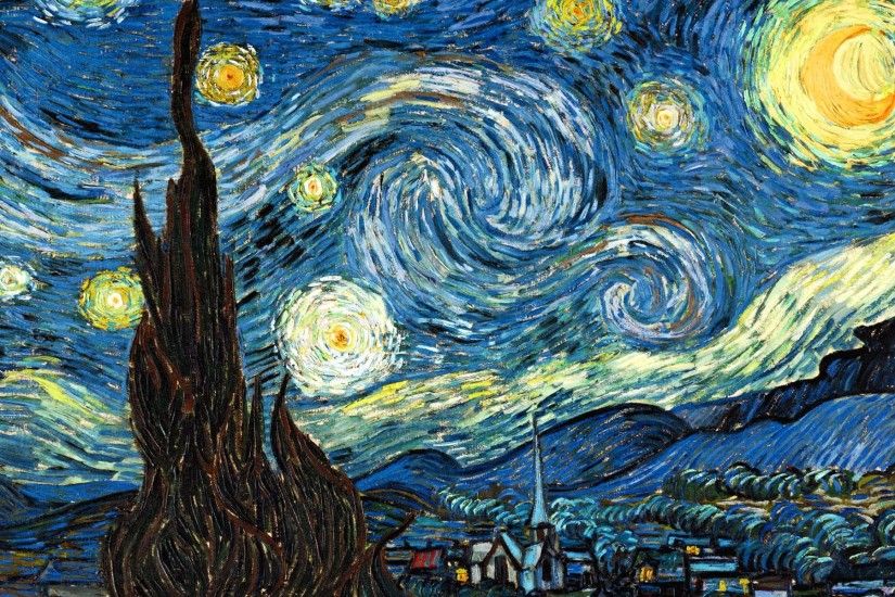 painting, The Starry Night, Classic Art, Stars, Surreal Wallpaper HD