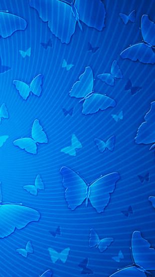 Blue Butterflies Pattern Android Wallpaper ...