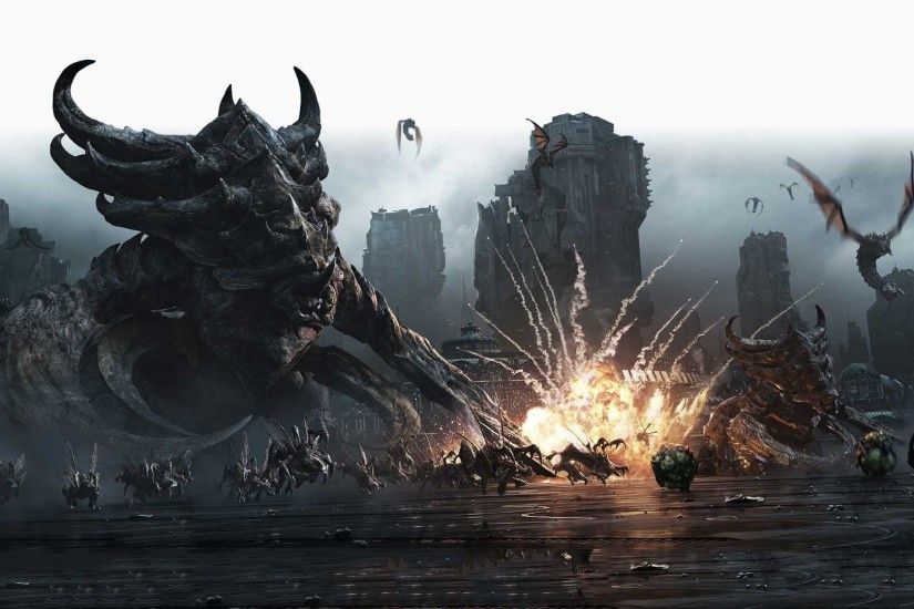 HD Starcraft Sci Fi Dragons Dragon Fantasy Battle Battles Monster Images  Wallpaper