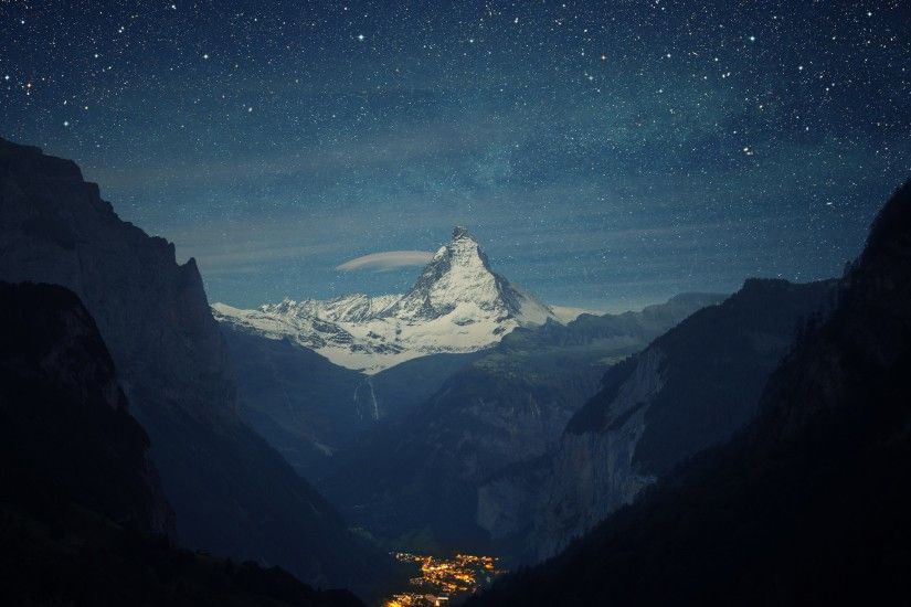 Preview wallpaper switzerland, alps, mountains, night, beautiful landscape  2560x1440