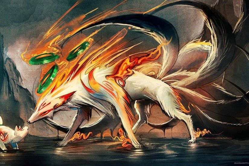 Nine Tailed Fox and Pup picture