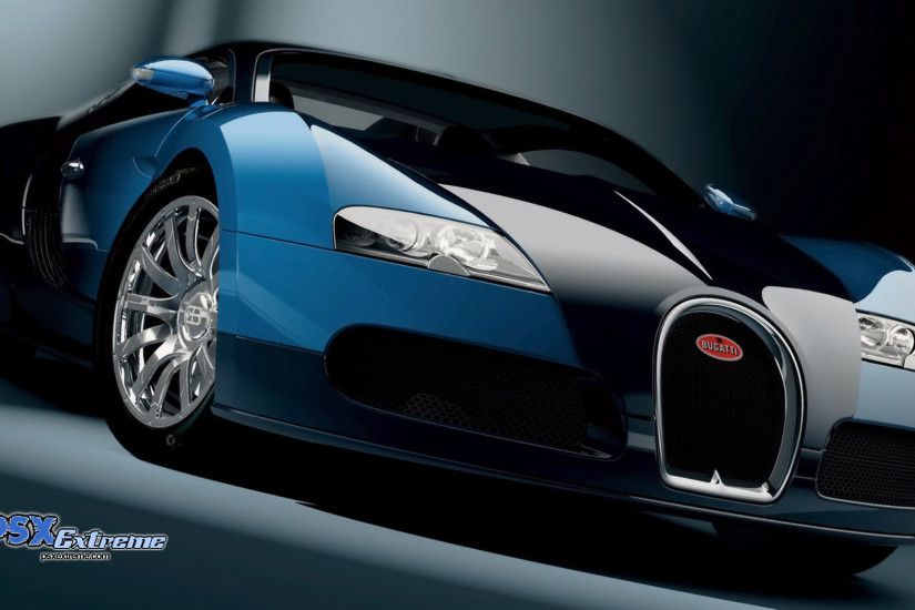 Bugatti Veyron Blue & Black Car HD Wallpaper