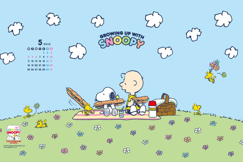 Snoopy, Charlie Brown and the Woodstocks, picnic time.