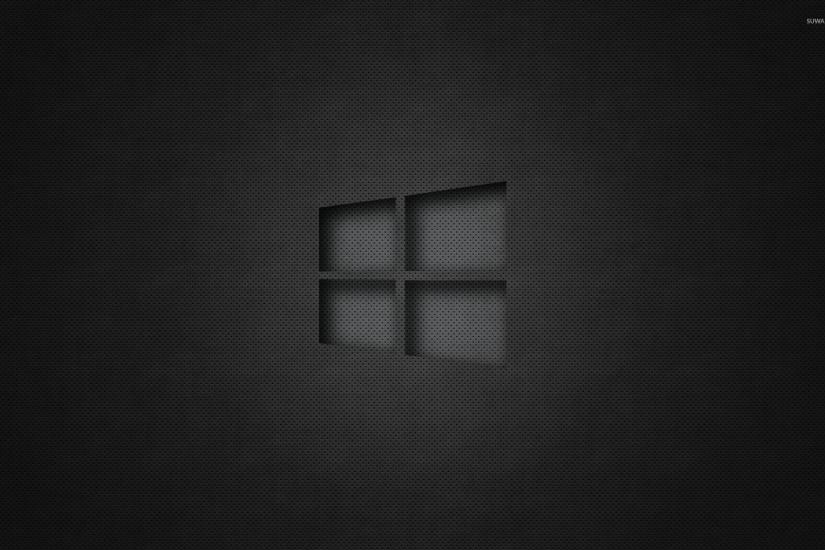 Windows 10 transparent logo on perforated leather wallpaper