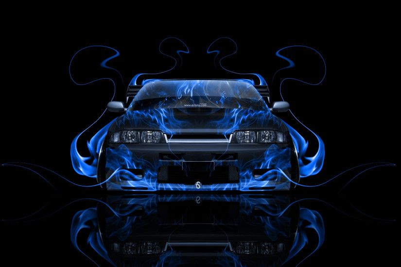 ... Nissan-Skyline-GTR-R33-JDM-Front-Blue-Fire- ...