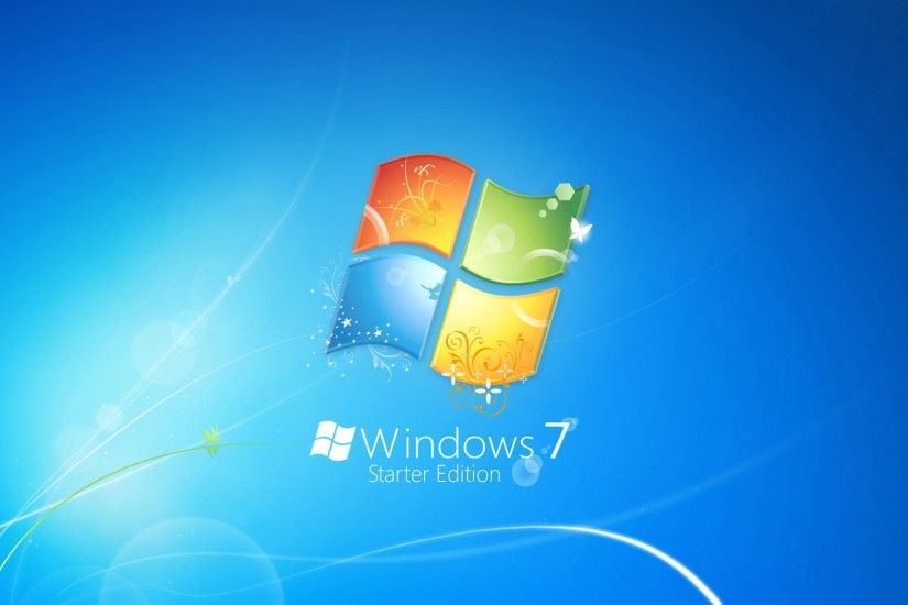 Windows7 theme blue background logo wallpaper 1920x1080 Full HD
