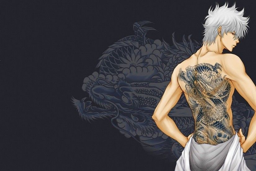 Anime 1920x1080 Gintama Sakata Gintoki dragon tattoo