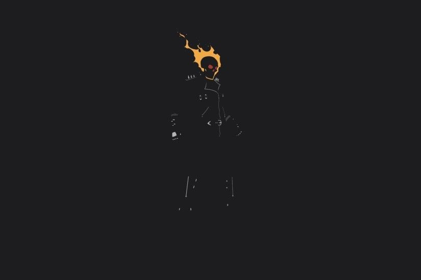 Ghost Rider, Minimalism, Fire, Skull, Movies, Dark, Simple Wallpapers HD /  Desktop and Mobile Backgrounds