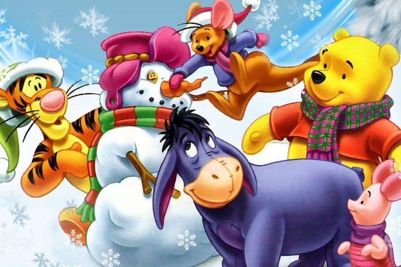 ... Disney Christmas Piglet Books Cute Winter Pooh Cartoons Children Film  Fun Tigger Movie Eeyore Kanga Whimsical Story Full HD 1080p Background -  1920x1080