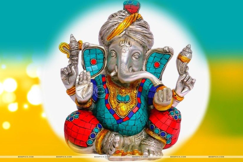 Lord Ganesh Statue Abstract Background