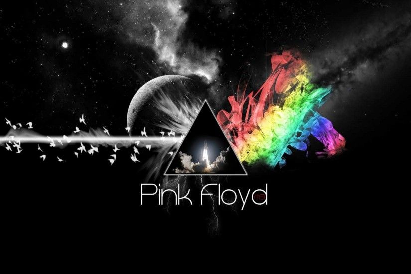 Preview wallpaper pink floyd, triangle, colors, space, background 3840x2160