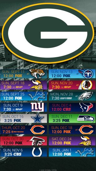 The Highest Quality Green Bay Packers Football Schedule Wallpapers and Logo  Backgrounds for iPhone, Andriod, Galaxy, and Desktop PC.