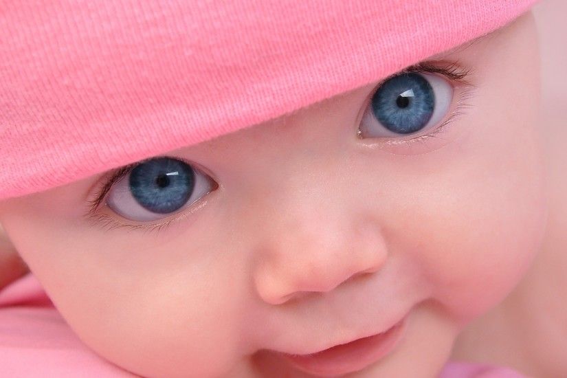Preview wallpaper baby, blue eyes, face, cute, hat 2048x2048