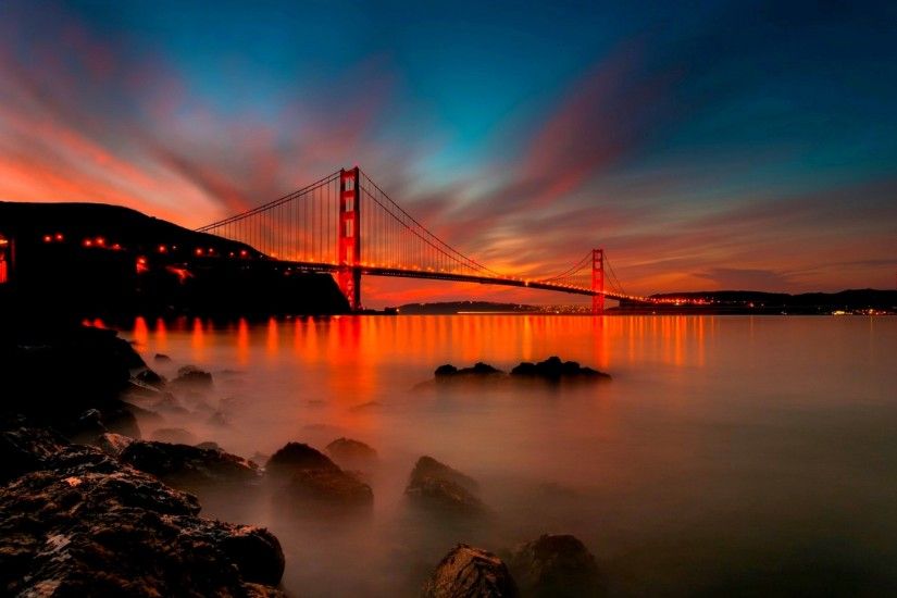 Golden Gate Bridge Night Wallpaper Background As Wallpaper HD